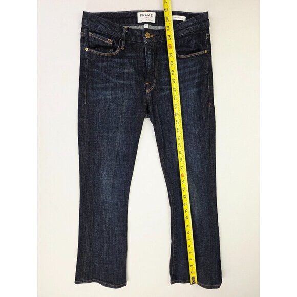 Frame Size 27X26 Womens Blue Le Crop Mini Boot Blue Denim Embroidered Logo Jeans - Picture 14 of 14